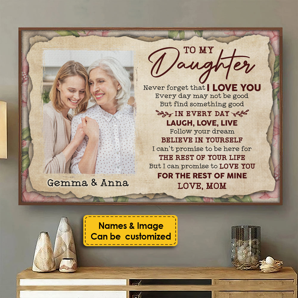 To My Daughter - Find Something Good In Every Day - Personalized Horizontal Poster.