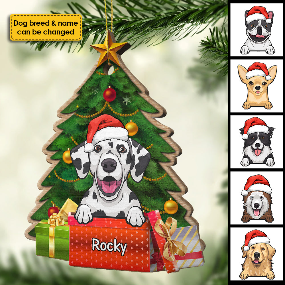 Under The Christmas Tree - Personalized Shaped Ornament.