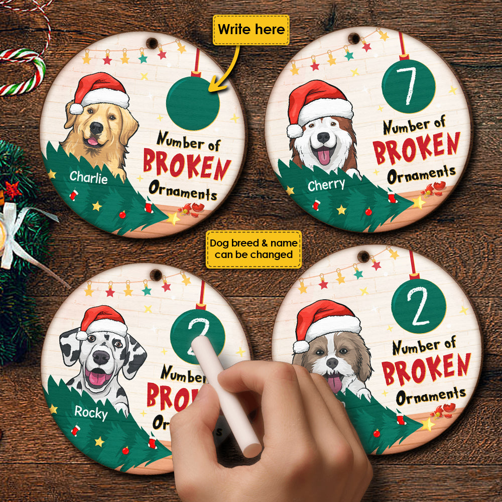 Number Of Broken Ornaments - Personalized Round Ornament.