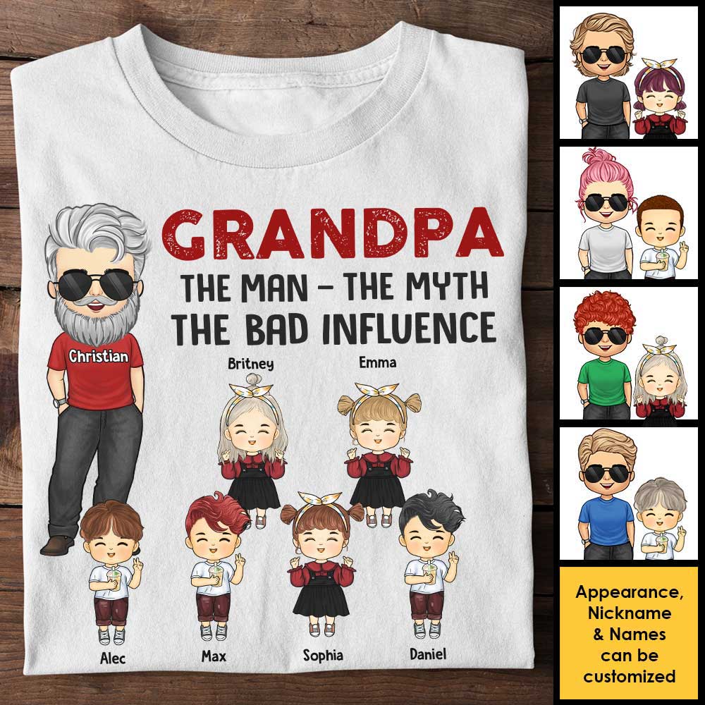 L'Homme, le Mythe, la Mauvaise Influence - Cadeau pour Grand-Père, T-shirt Unisexe Personnalisé, Sweat à Capuche