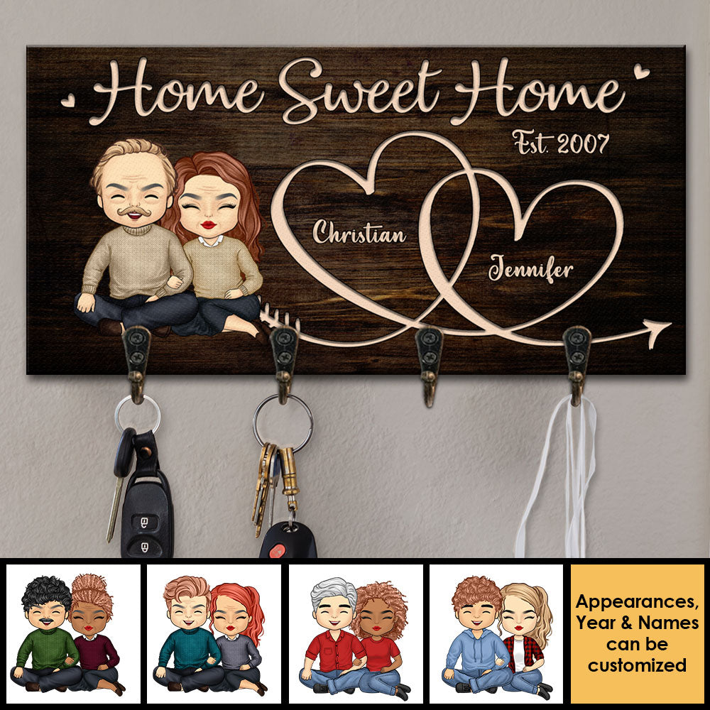 Il n'y a pas d'endroit plus charmant que la maison - Porte-clés personnalisé, porte-clés - Cadeaux d'anniversaire, cadeau pour couples, mari et femme