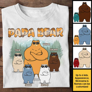 Awesome Papa Bear - Personalized Unisex T-shirt, Hoodie - Gift For Dad, Grandpa