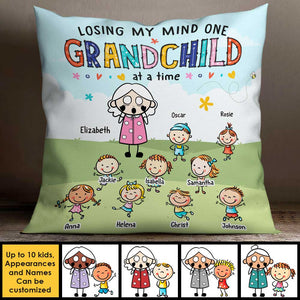 Je perds la tête, un petit-enfant à la fois - Cadeau pour grand-mère, oreiller personnalisé (coussin inclus)