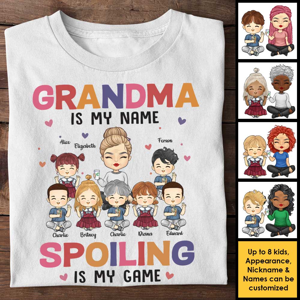 Grand-mère est mon nom et gâter est mon jeu - Cadeau pour maman, grand-mère - T-shirt unisexe personnalisé, sweat à capuche