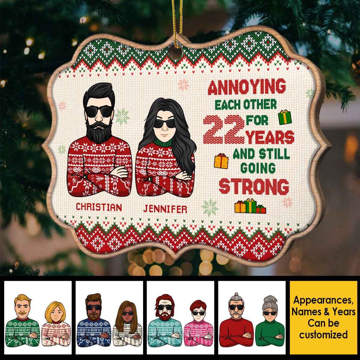 I Survived Many Years With Him And Nothing Can Scare Me - Gift For Couples, Husband Wife, Personalized Shaped Ornament.