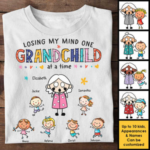Losing My Mind One Grandchild At A Time - Gift For Grandma, Personalized Unisex T-shirt, Hoodie.