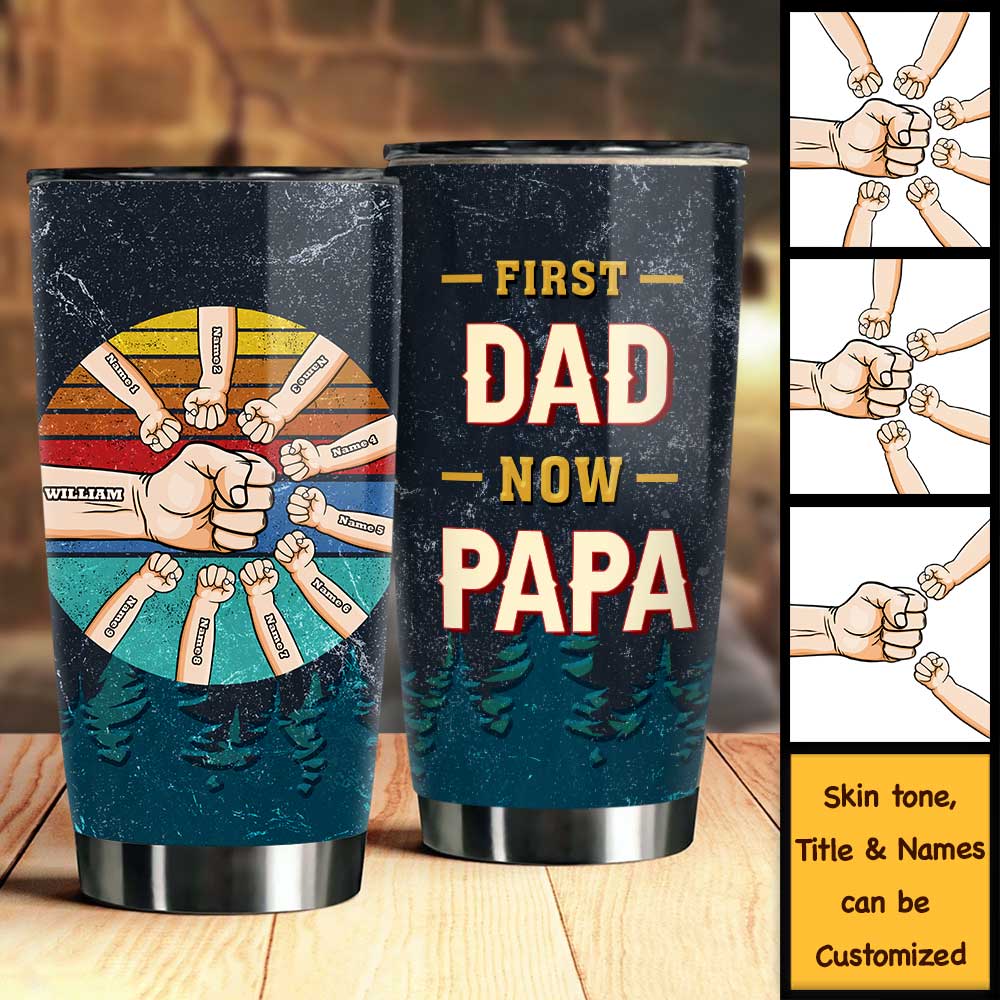 Premier papa, maintenant papa - Cadeau pour papa, grand-père - Gobelet personnalisé