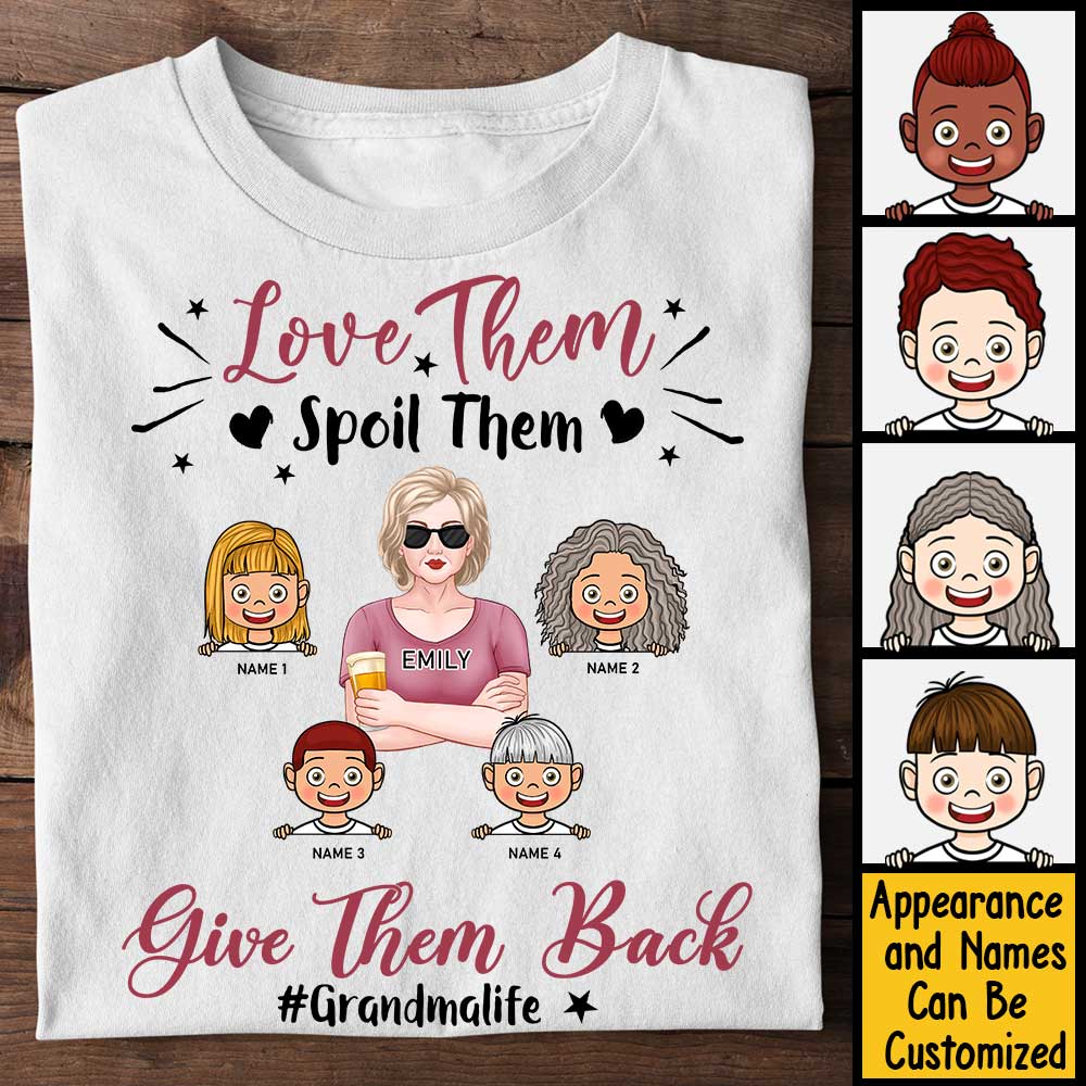 Aimez-les, gâtez-les ! Cadeau pour grand-mère, t-shirt unisexe personnalisé, sweat à capuche