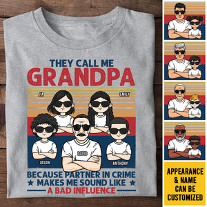 On m'appelle grand-père au lieu de partenaire de crime - T-shirt unisexe personnalisé, sweat à capuche - Cadeau pour papa