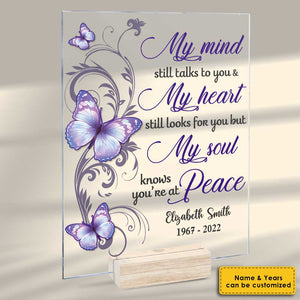 Mon esprit te parle toujours - Plaque acrylique personnalisée - Cadeau commémoratif, cadeau de condoléances