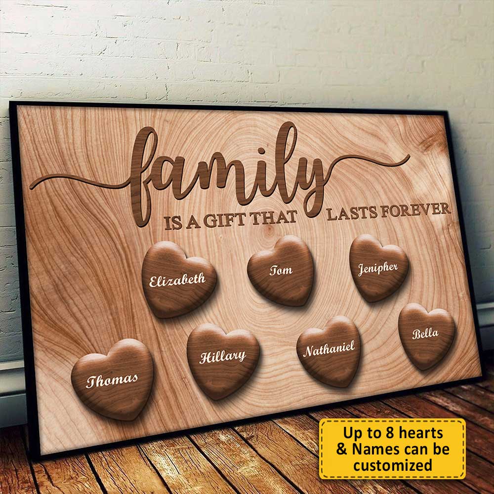 La famille est éternelle - Affiche horizontale personnalisée - Cadeau pour couple, mari et femme