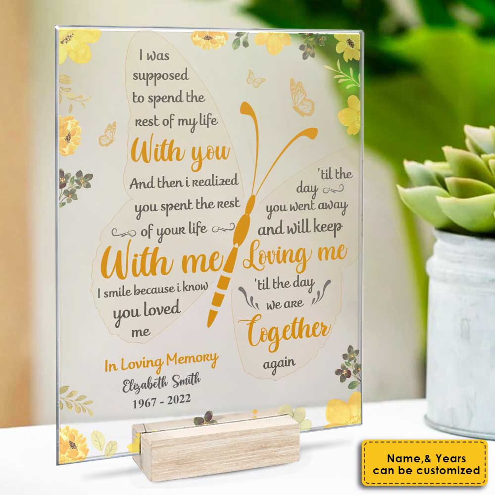 Je sais que tu continueras à m'aimer - Plaque acrylique personnalisée - Cadeau commémoratif, cadeau de condoléances