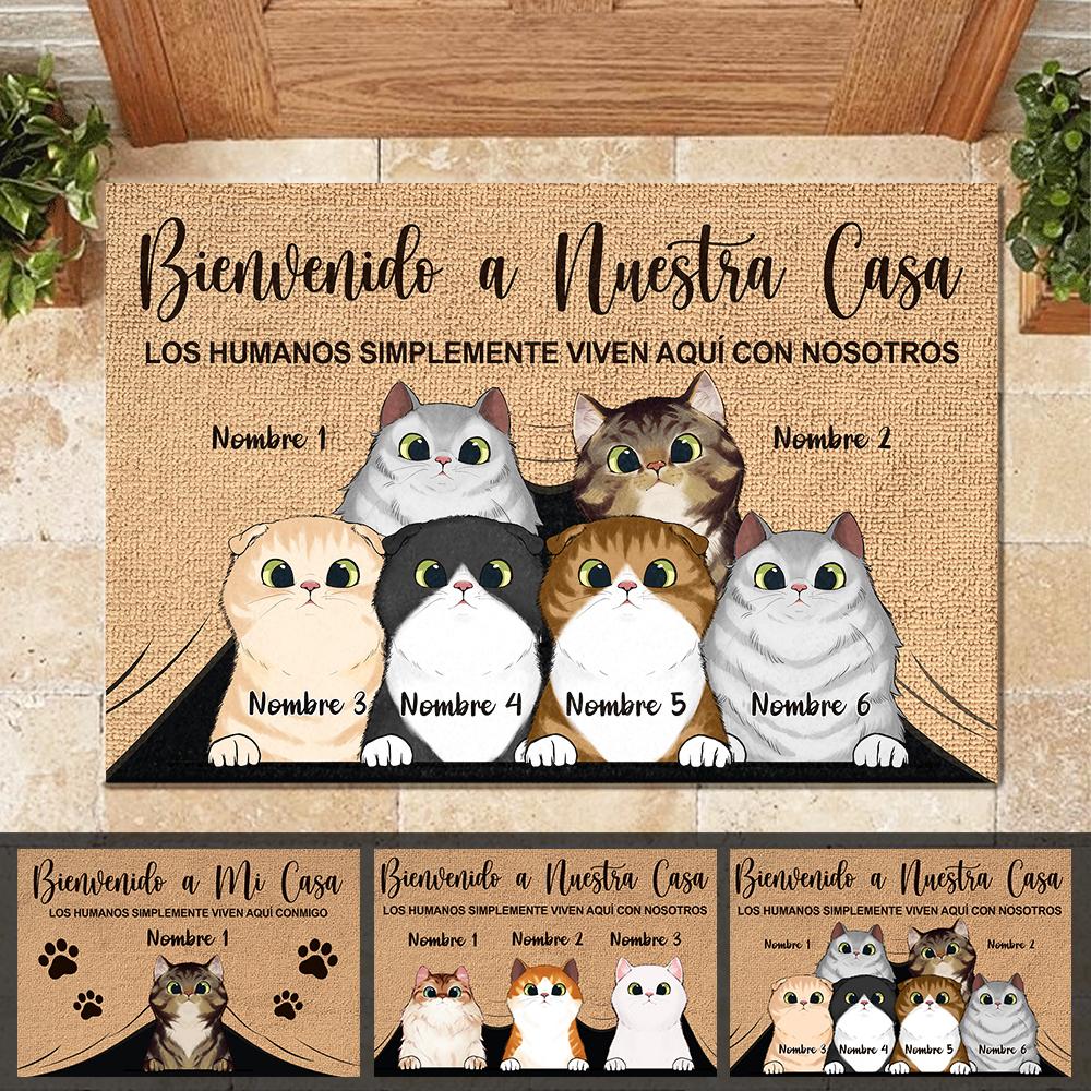 Bienvenido A Mi Casa Spanish - Funny Personalized Cat Decorative Mat (WT).