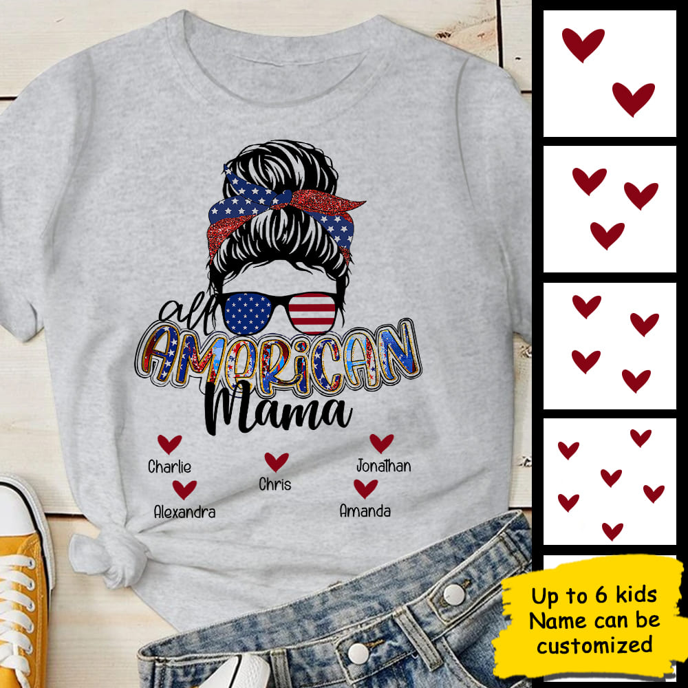 All American Mom - Gift For 4th Of July - Personalized Unisex T-Shirt.