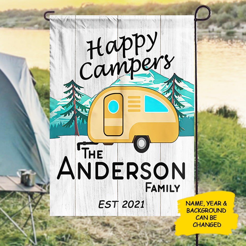 Happy Campers - Personalized Flag.