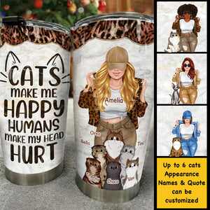 You Had Me At Meow - Gift For Cat Mom, Personalized Tumbler.