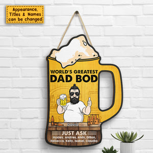 Le plus beau corps de papa au monde - Cadeau pour papa, grand-père - Panneau en bois personnalisé