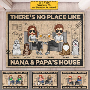 Il n'y a pas d'endroit comme la maison de Nana et Papa - Cadeau pour couples, mari et femme, tapis décoratif personnalisé