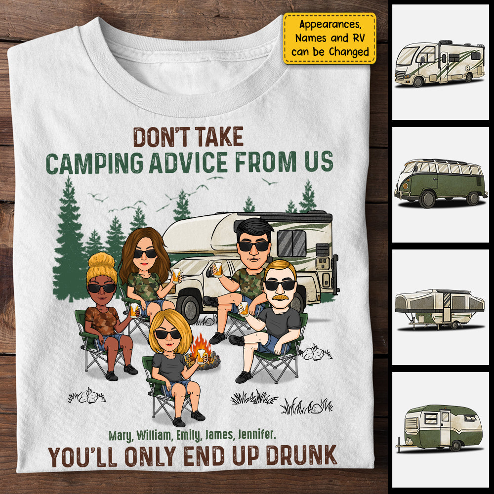 Ne suivez pas nos conseils de camping ! T-shirt et sweat à capuche unisexe personnalisé ! Cadeau pour votre meilleure amie, cadeau pour les amateurs de camping.