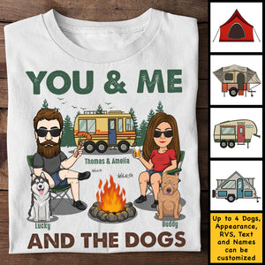 Toi, moi et les chiens, créons des souvenirs - T-shirt unisexe personnalisé, sweat à capuche - Cadeau pour les couples, cadeau pour les amateurs de camping