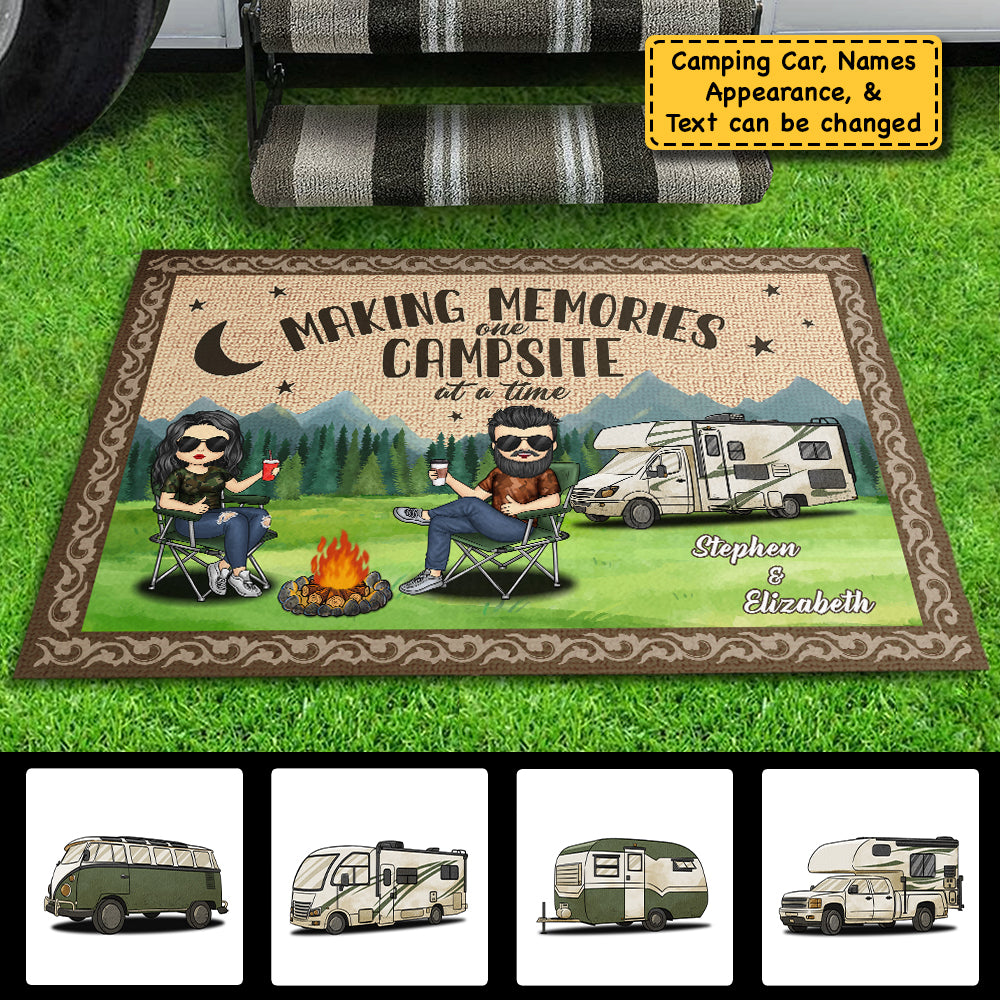 La vie est meilleure au camping - Tapis décoratif personnalisé - Cadeau pour les amateurs de camping