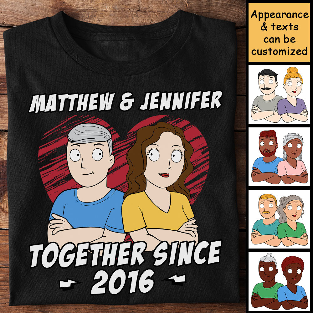 Ensemble depuis que le couple a les bras croisés - T-shirt personnalisé - Cadeau pour couple, mari et femme