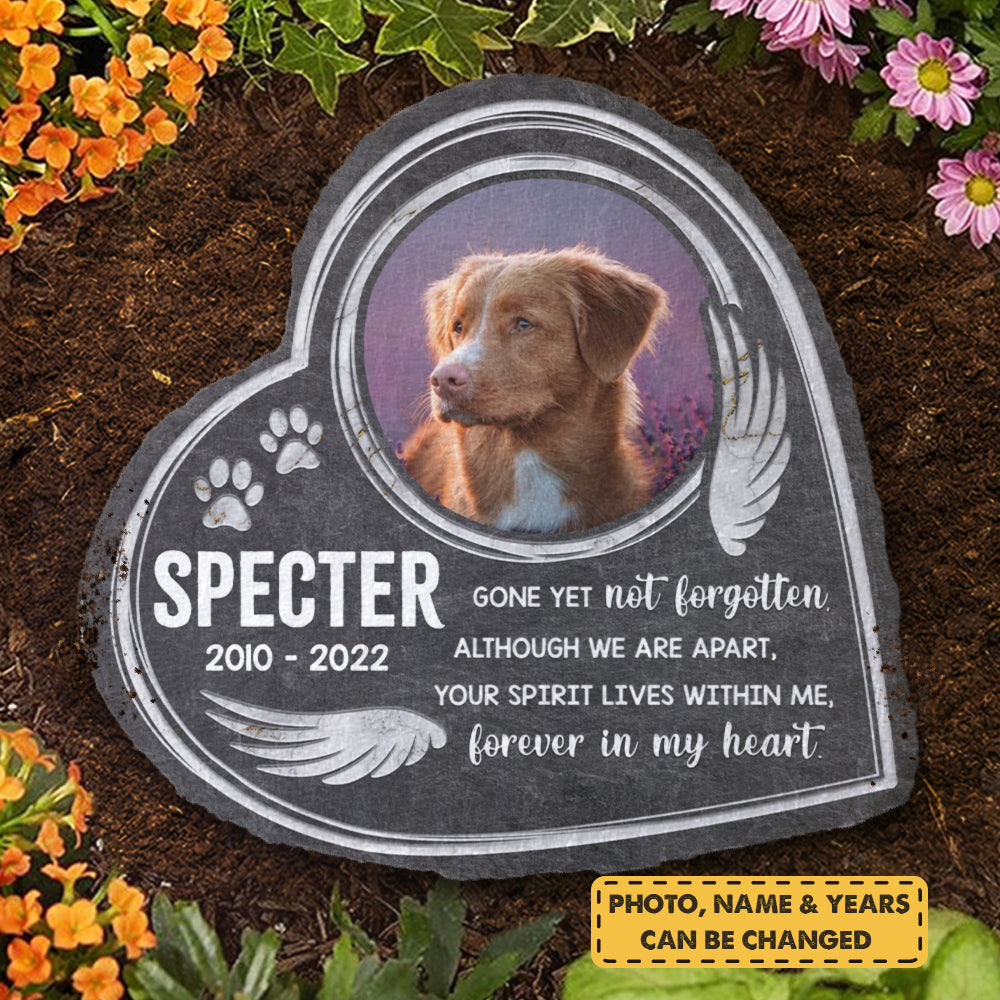 Ton esprit vit avec moi, pour toujours dans mon cœur - Pierre commémorative personnalisée, marqueur funéraire pour animaux de compagnie - Télécharger une image, cadeau commémoratif, cadeau de sympathie