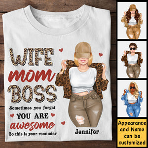 Femme, maman, patronne, parfois on oublie qu'on est géniale - Cadeau pour maman, t-shirt unisexe personnalisé, sweat à capuche