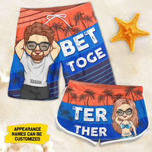 Ensemble, c'est mieux ! Short de plage personnalisé pour couple ! Cadeau pour couple, mari et femme