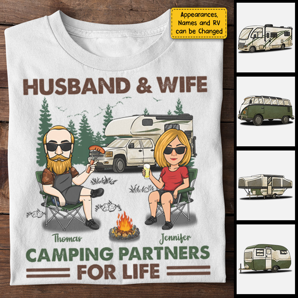 Camping Partners For Life - Personalized Unisex T-shirt, Hoodie - Gift For Couples, Gift For Camping Lovers