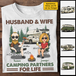 Camping Partners For Life - Personalized Unisex T-shirt, Hoodie - Gift For Couples, Gift For Camping Lovers