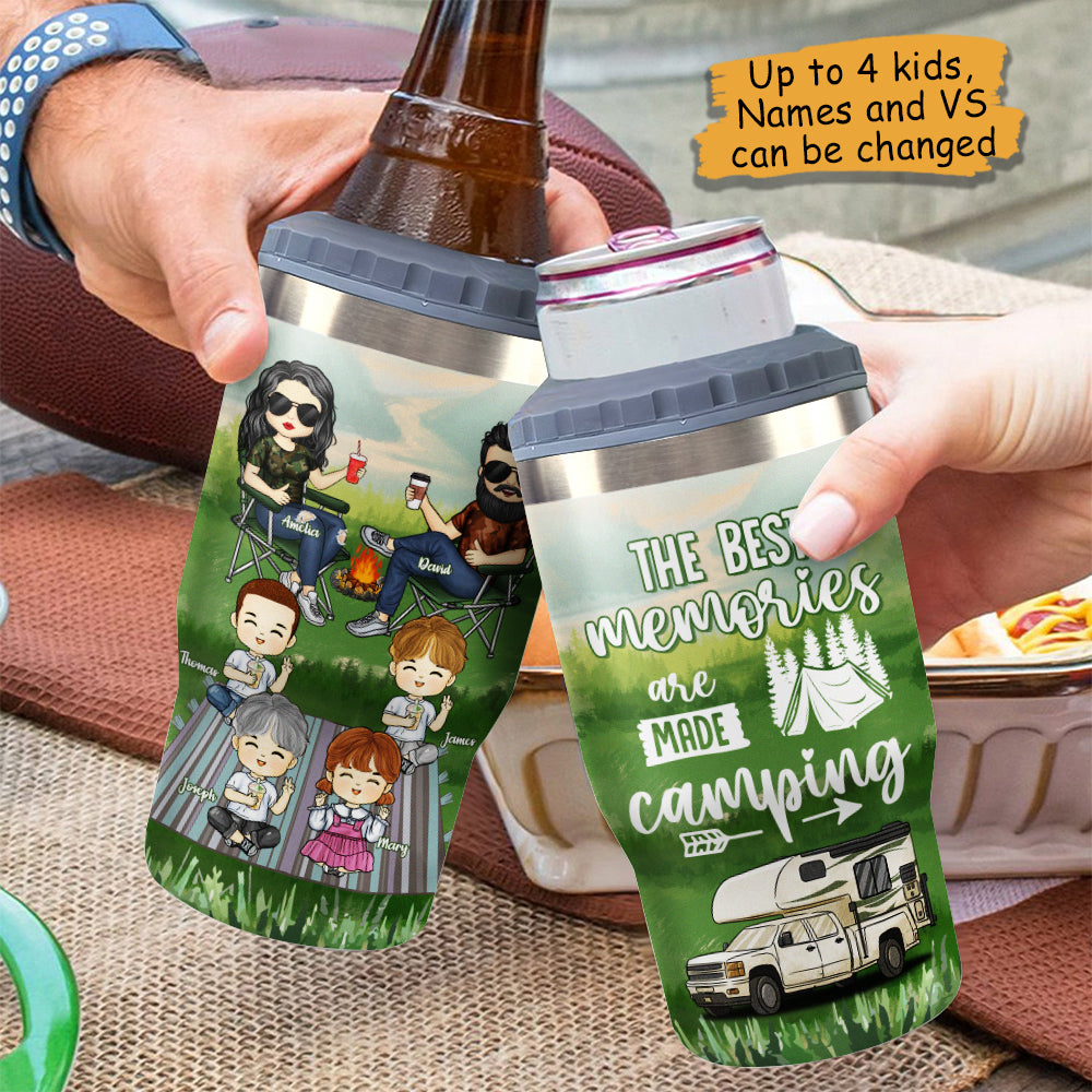 Les meilleurs souvenirs se créent en camping - Glacière personnalisée - Cadeau pour couples, cadeau pour amateurs de camping