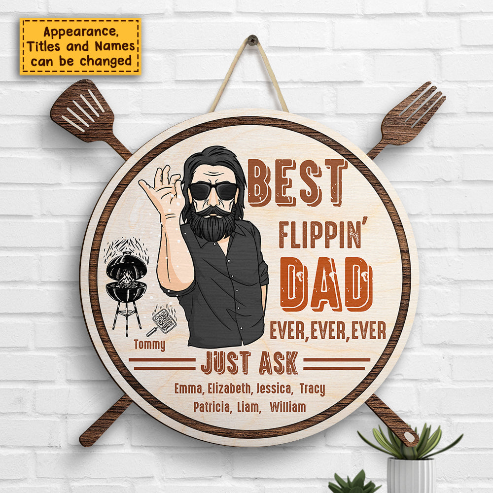 Meilleur papa de tous les temps - Panneau en bois personnalisé - Cadeau pour papa, grand-père