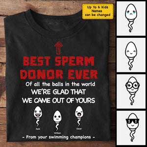Papa, de la part de tes champions de natation - T-shirt unisexe personnalisé, sweat à capuche - Cadeau pour papa