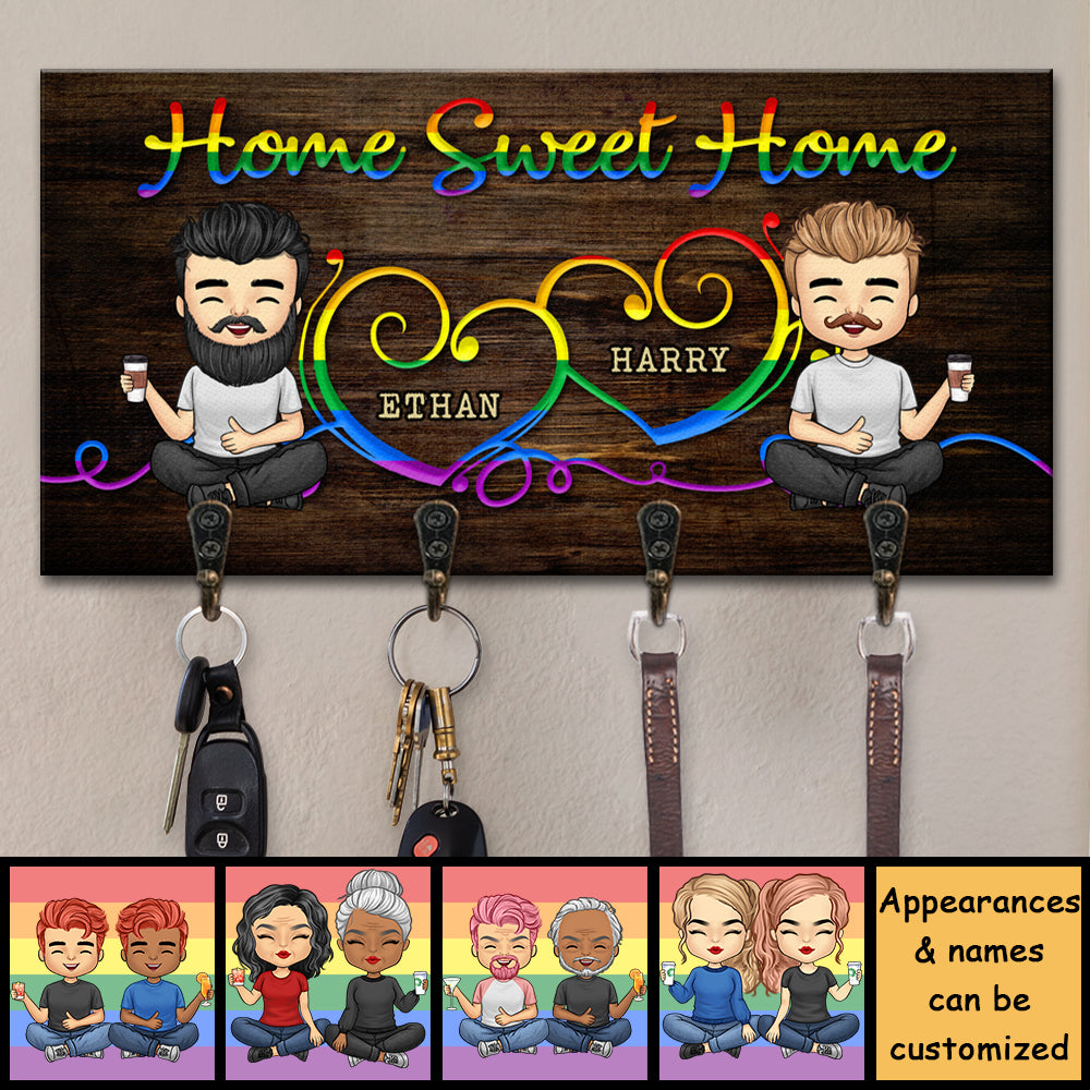 Porte-clés personnalisé « Home Sweet, You And Me » – Cadeau pour couple, mari et femme