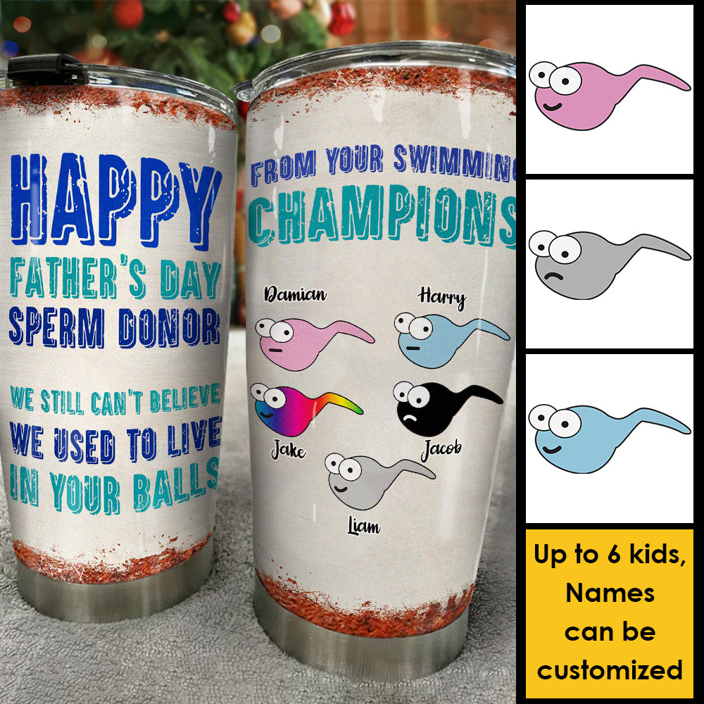 Cher papa, champion de natation - Gobelet personnalisé - Cadeau pour papa, cadeau pour la fête des pères