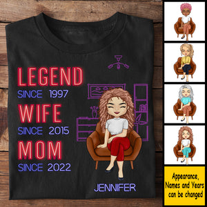 Légende épouse et maman depuis - Cadeau pour maman - T-shirt unisexe personnalisé, sweat à capuche