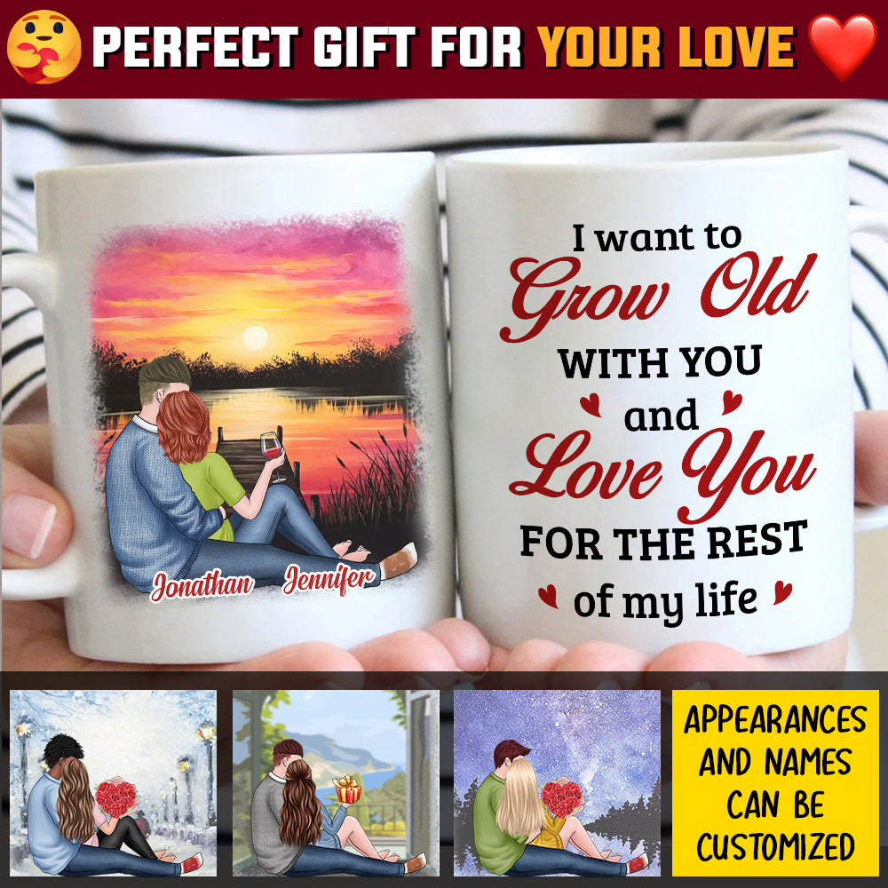 I Want To Grow Old With You - Gift For Couples, Personalized Mug.