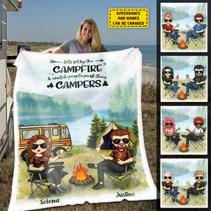 The Best Memories Are Made Camping - Husband & Wife - Gift For Camping Couples, Personalized Blanket.
