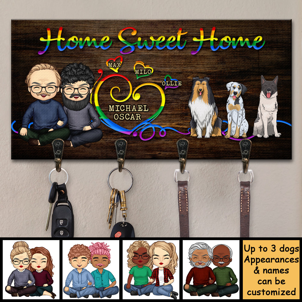 Porte-clés personnalisé « Sweet Home &amp; Our Dogs » – Cadeau pour couples, maris et femmes, amoureux des animaux