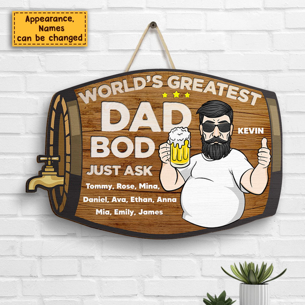 Le plus beau corps de grand-père du monde - Cadeau pour papa, grand-père - Panneau en bois personnalisé
