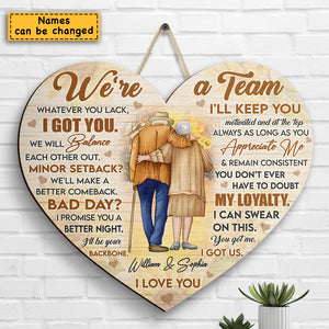 Quoi qu'il te manque, je t'ai - Cadeau pour couple, mari et femme - Panneau en bois personnalisé