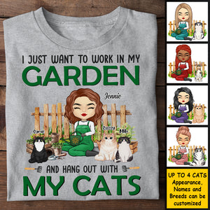 « Passez du temps avec mes chats » – T-shirt et sweat à capuche unisexe personnalisé – Cadeau pour les amateurs de jardinage