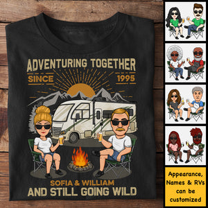 Aventurer ensemble et toujours en liberté - T-shirt unisexe personnalisé, sweat à capuche, sweat-shirt - Cadeau pour couple, mari, femme, anniversaire, fiançailles, mariage, mariage, cadeau de camping