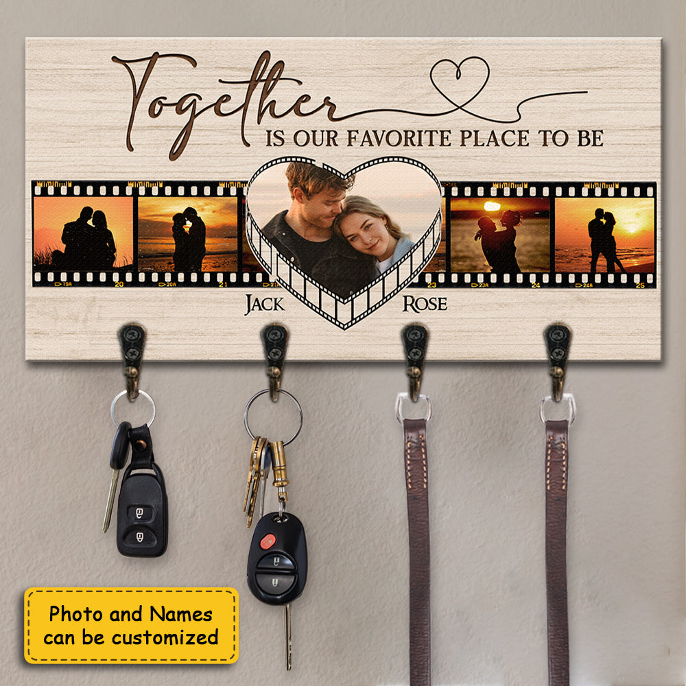 Ensemble, c'est notre endroit préféré - Porte-clés personnalisé, porte-clés - Télécharger une image, cadeau pour couples, mari et femme