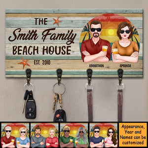 La maison familiale de plage - Porte-clés personnalisé, porte-clés - Cadeau pour couple, mari et femme