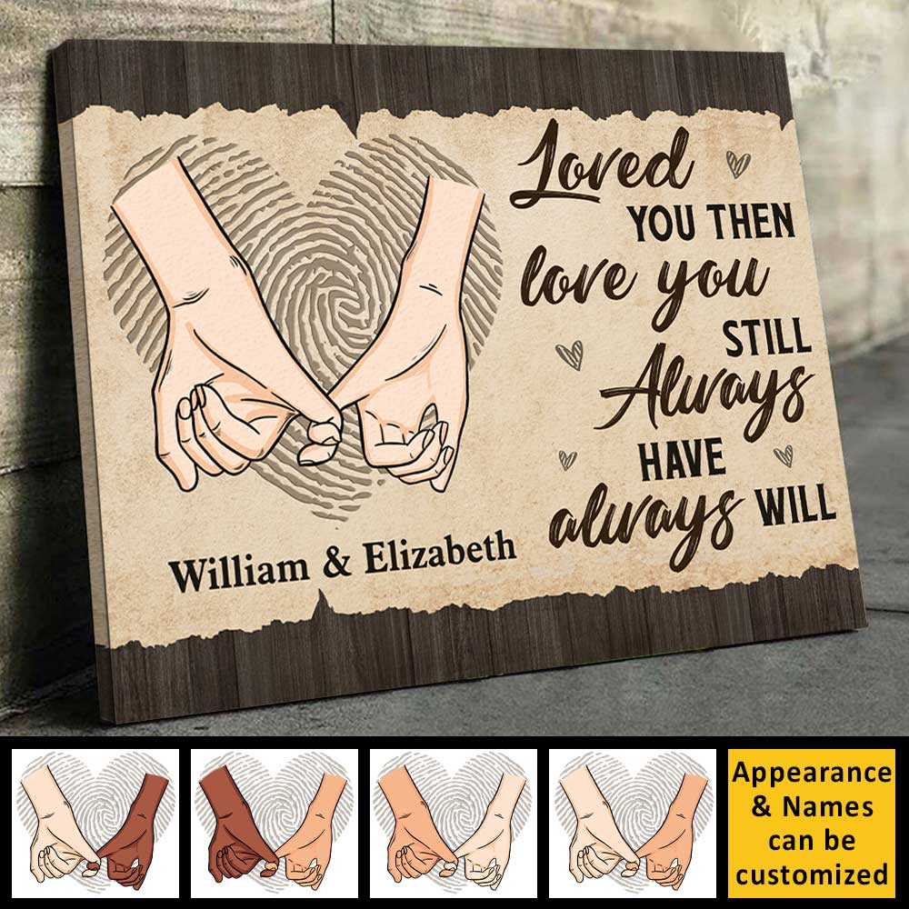 Toujours aimé, toujours aimé ! Toile horizontale personnalisée - Cadeau pour couple, mari et femme