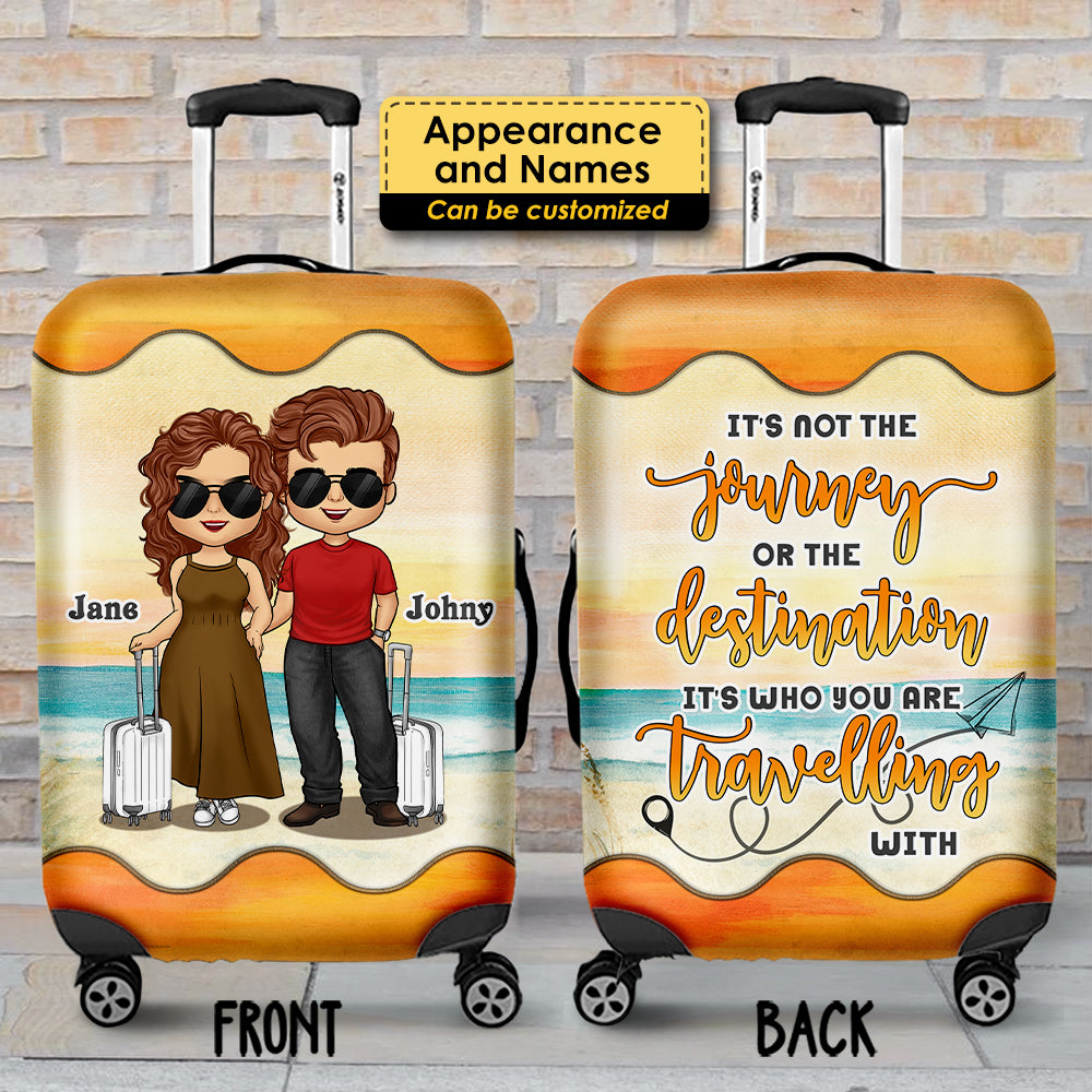 Ce n'est pas le voyage qui compte, c'est avec qui vous voyagez - Cadeau pour couples, mari et femme - Housse de bagage personnalisée