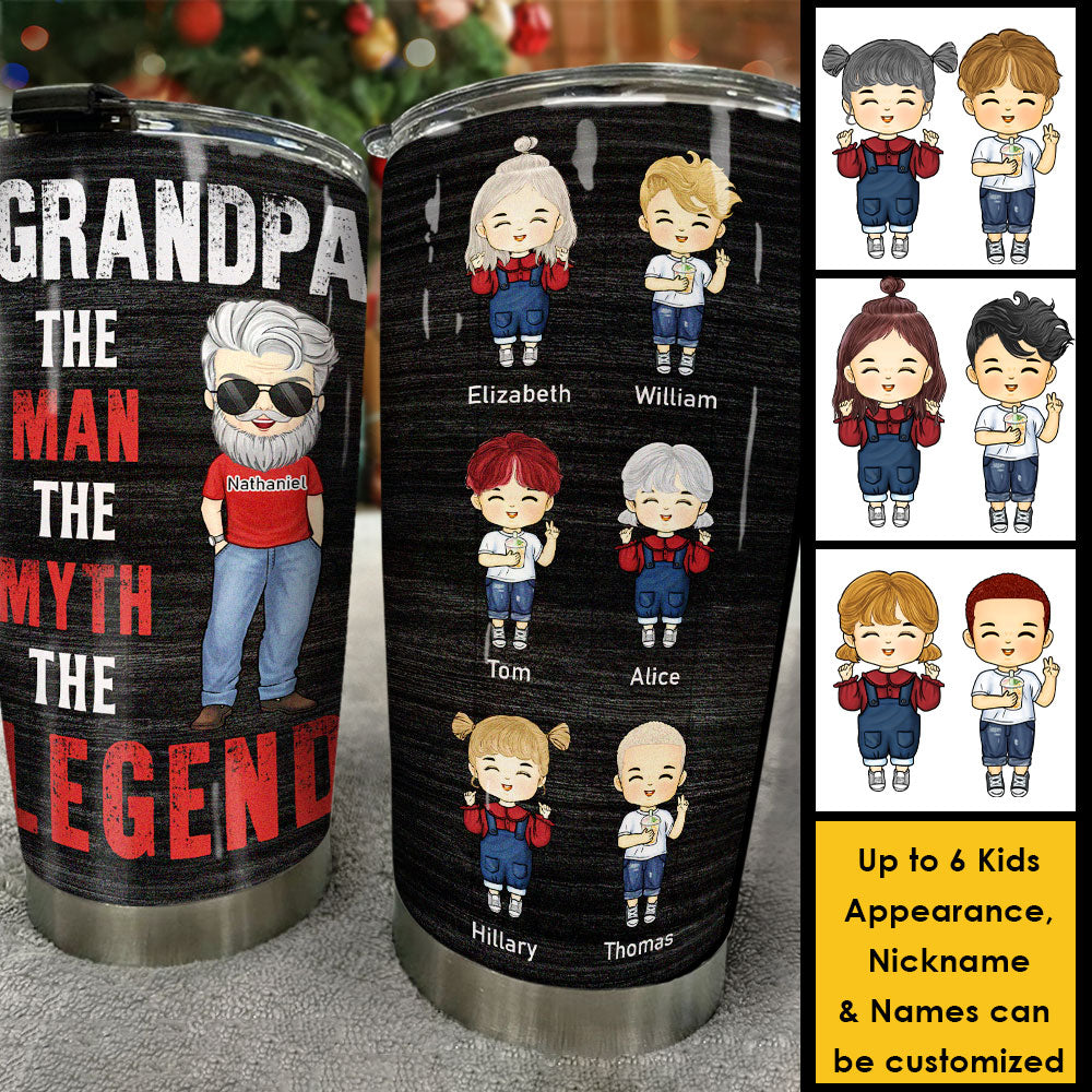 Papa Grand-père Le Mythe La Légende - Cadeau pour papa, grand-père - Gobelet personnalisé