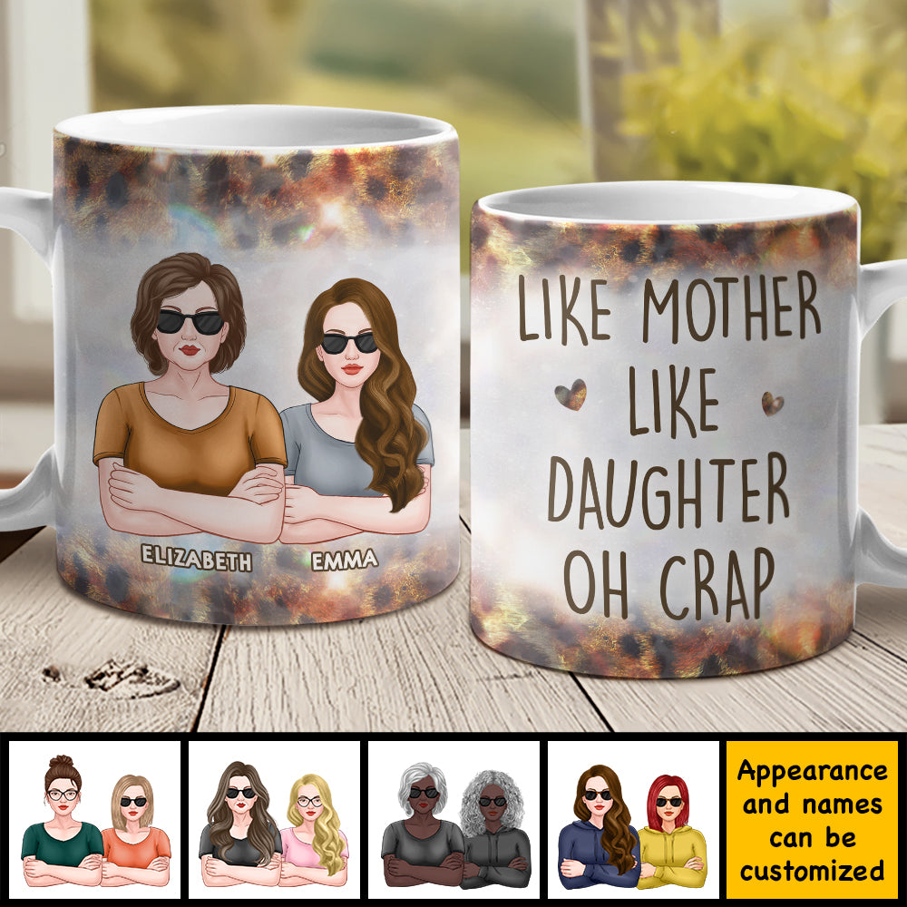 Telle mère, telle fille, oh merde - Cadeau pour maman, grand-mère - Tasse personnalisée